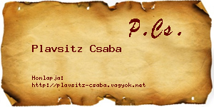 Plavsitz Csaba névjegykártya