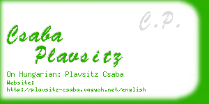 csaba plavsitz business card